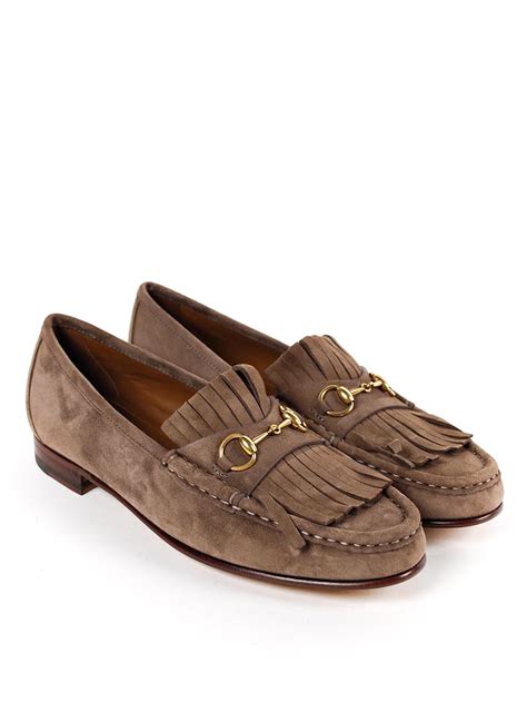 gucci fringed suede loafers|Gucci fringe loafer.